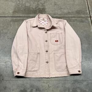 vintage dickies light pink button down chore jacket size medium WOMENS